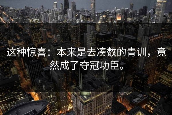 这种惊喜：本来是去凑数的青训，竟然成了夺冠功臣。