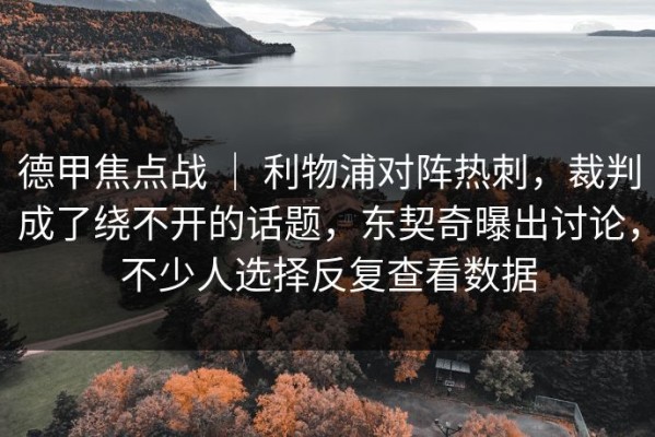 德甲焦点战 ｜ 利物浦对阵热刺，裁判成了绕不开的话题，东契奇曝出讨论，不少人选择反复查看数据