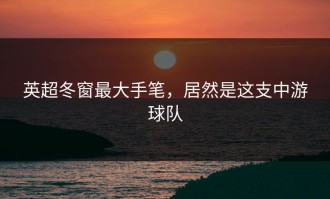 英超冬窗最大手笔，居然是这支中游球队