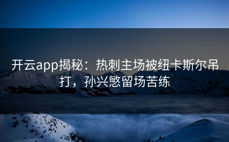 开云app揭秘：热刺主场被纽卡斯尔吊打，孙兴慜留场苦练